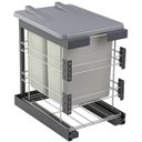 Ver imagem 1 de Lixeira Deslizante Inox Dupla 18L cada Tampa Articulada 36,5x50x54cm Masutti