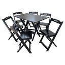 Ver imagem 6 de Kit 2 Conjuntos Mesa Dobrável Madeira 110x70 com 6 Cadeiras Personalizada Jack Preta - Cor: Preto