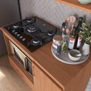 Ver imagem 2 de Balcão para Cooktop 1,05m 5 Bocas 1 Nicho com 1 Porta e Gaveta Turim Nature