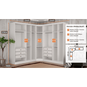 Ver imagem 3 de Modulado Closet Completo 9 Portas 6 Gavetas - Linea-branco - Móveis Novo Horizonte