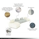 Ver imagem 3 de Sofá Ilha Sala de Estar Dakota 4 Módulos 626cm Encostos Almofadas Soltas Linho Offwhite/cinza G33 -