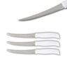 Kit de 3 Facas para Tomate Legume Aço Inox Cabo Branco 23cm Gourmet Mix - 2