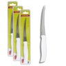 Kit de 3 Facas para Tomate Legume Aço Inox Cabo Branco 23cm Gourmet Mix - 1