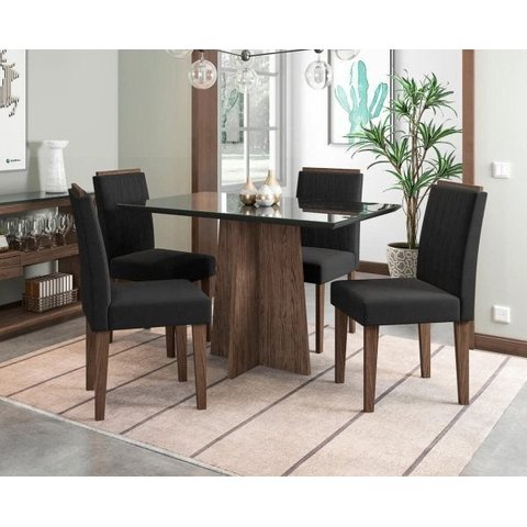 Jogo para Sala de Jantar com 4 Cadeiras e Mesa Ana New Ceval