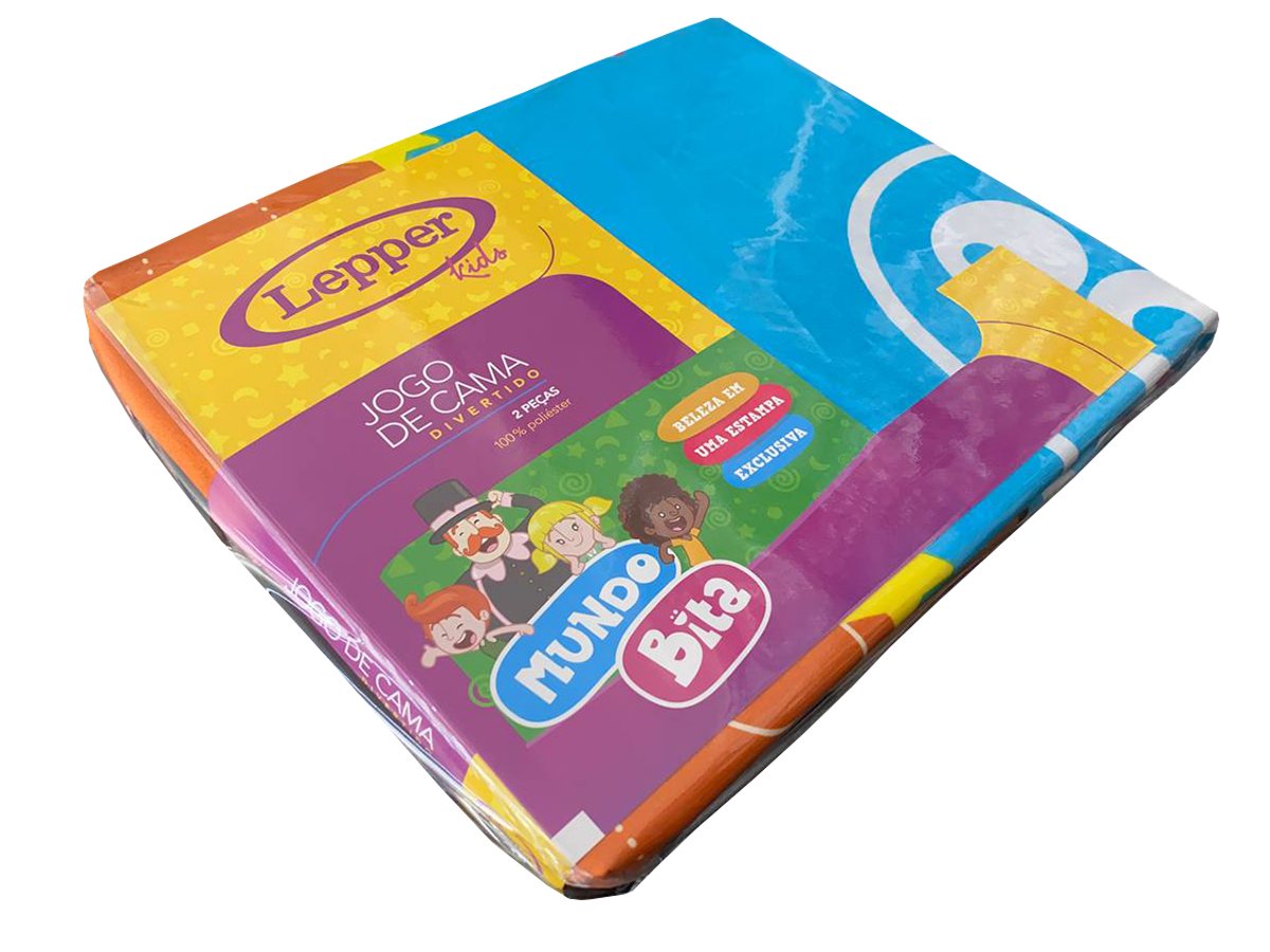 Jogo de Cama Infantil Lepper Mundo Bita Solteiro 2 Peças Microfibra Branco - 4