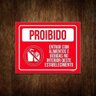 Placa Proibido Entrar com Alimentos e Bebidas 36x46 - 1
