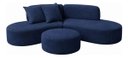 Ver imagem 2 de Sofá e Puff Orgânico Virginia 300cm Sala Suede:Azul-Marinho