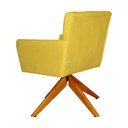 Ver imagem 4 de Poltrona Decorativa Onix Pés Giratório de Madeira Suede Amarelo - DS Estofados