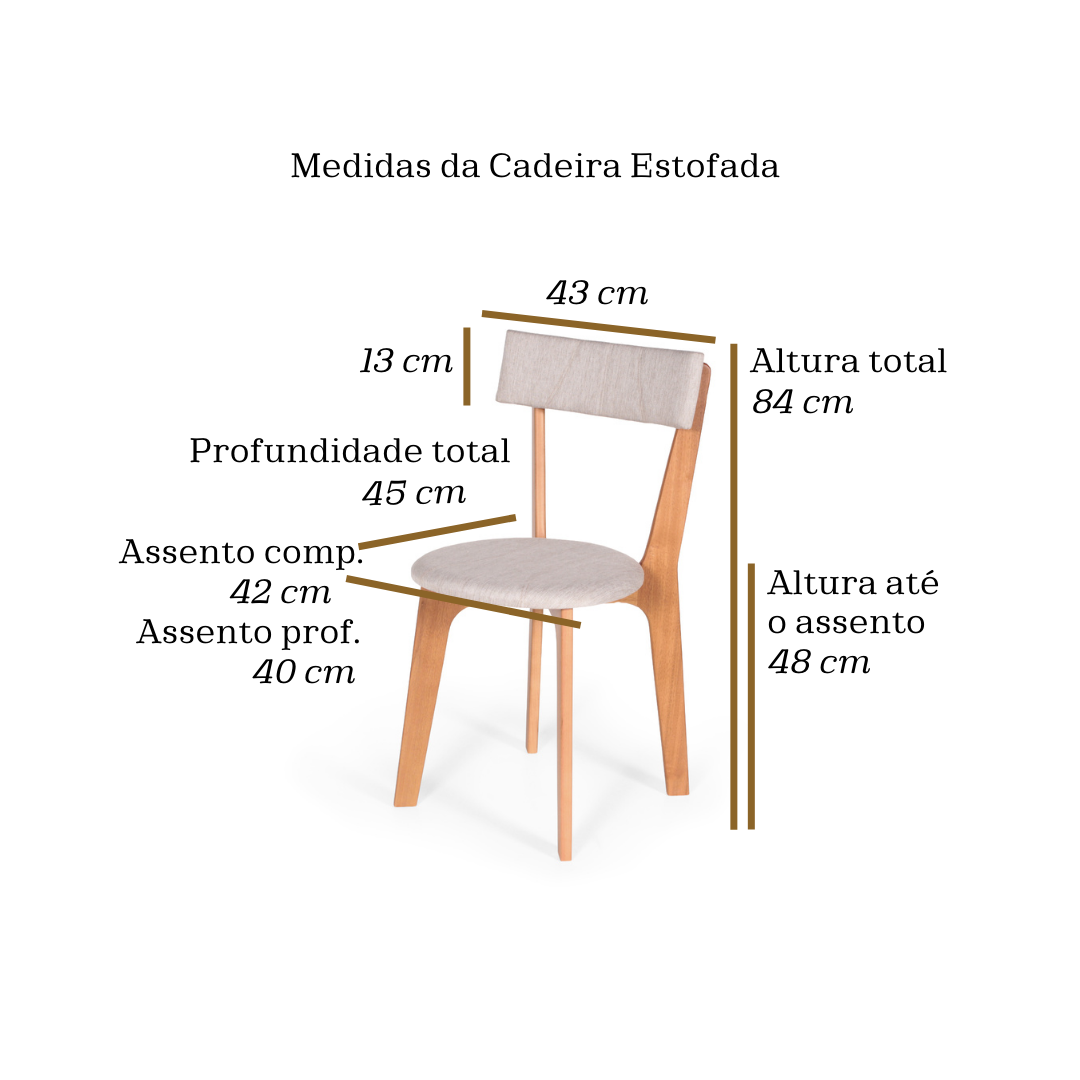 Conjunto De Mesa De Jantar Italia Com 4 Cadeiras Estofadas - 7