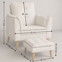 Ver imagem 3 de Poltrona Amamentação e Mini Puff Opala Suede Bege Pés Palito