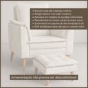 Ver imagem 2 de Poltrona Amamentação e Mini Puff Opala Suede Bege Pés Palito