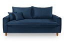 Ver imagem 3 de Sofa Living com Bau Multiuso 3 Lugares Suede Pes em Madeira: Azul-Marinho