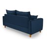 Sofa Living com Bau Multiuso 3 Lugares Suede Pes em Madeira: Azul-marinho - 5