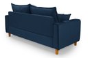 Ver imagem 5 de Sofa Living com Bau Multiuso 3 Lugares Suede Pes em Madeira: Azul-Marinho