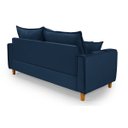 Ver imagem 5 de Sofa Living com Bau Multiuso 3 Lugares Suede Pes em Madeira: Azul-Marinho