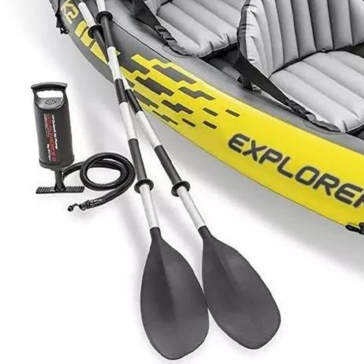 Caiaque Explorer K2 Pvc Super Forte + Remo Aluminio Banco Encosto Ajustavel:amarelo - 5