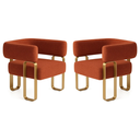 Ver imagem 2 de Kit 02 Poltrona Cadeira Decorativa Sala Clinica Versátil Loy:bouclé Terra Cota