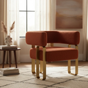 Ver imagem 3 de Kit 02 Poltrona Cadeira Decorativa Sala Clinica Versátil Loy:bouclé Terra Cota