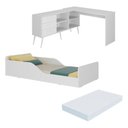 Ver imagem 1 de Kit Cama Infantil Montessoriana com Escrivaninha e Colchão Incluso Aura Multimóveis MP4822 Branco