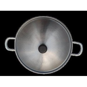 Tacho Fundo Chinês Wok Polido com Alças e Tampa