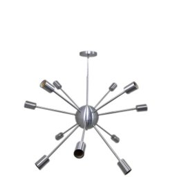 Luminária Pendente Sputnik Atomo Grande 12 Hastes Prata - 1
