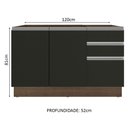 Ver imagem 3 de Balcão de Pia Armário de Cozinha 2 Portas e 3 Gavetas Rustic/Preto Glamy Madesa