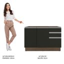 Ver imagem 6 de Balcão de Pia Armário de Cozinha 2 Portas e 3 Gavetas Rustic/Preto Glamy Madesa