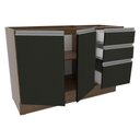 Ver imagem 5 de Balcão de Pia Armário de Cozinha 2 Portas e 3 Gavetas Rustic/Preto Glamy Madesa