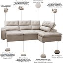 Ver imagem 3 de Sofá 3 Lugares Retrátil Reclinável Chaise Direito 258cm Bergen F04 Veludo Bege - Lyam Decor