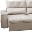Ver imagem 6 de Sofá 3 Lugares Retrátil Reclinável Chaise Direito 258cm Bergen F04 Veludo Bege - Lyam Decor