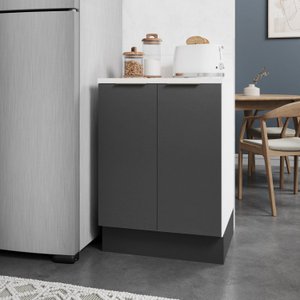 Balcão 2 Portas 60cm com Tampo com Rodapé Ipanema CabeCasa MadeiraOriginals