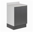 Ver imagem 2 de Balcão 2 Portas 60cm com Tampo com Rodapé Ipanema CabeCasa MadeiraOriginals