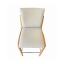 Ver imagem 4 de Kit 2 Banqueta Aura Alta Madeira Maciça e Linho 25 Bege Design Moderno Conforto com Apoio para Pés M
