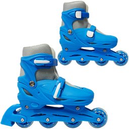 Patins Roller In Line 4 Rodas Em Linha Infantil Masculino + Acessórios Azul Importway - 38 - 4 Patins Roller In Line 4 Rodas Em Linha Infantil Masculino + Acessórios Azul Importway - 38 - 4