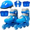 Patins Roller In Line 4 Rodas Em Linha Infantil Masculino + Acessórios Azul Importway - 38 - 1