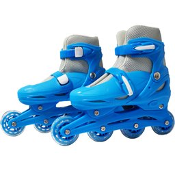 Patins Roller In Line 4 Rodas Em Linha Infantil Masculino + Acessórios Azul Importway - 38 - 5 Patins Roller In Line 4 Rodas Em Linha Infantil Masculino + Acessórios Azul Importway - 38 - 5