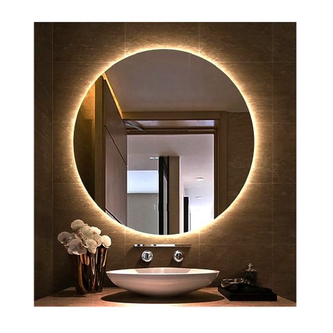 Espelho Redondo Iluminado com Led Quente 80cm