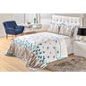 kit Cobre leito Casal Queen Percal 180 fios Tulipas - azul - 1
