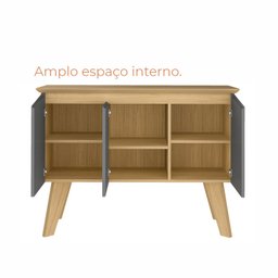 Buffet Aparador Jasmin 1,10m com 3 Portas Babus - 4