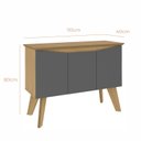 Ver imagem 3 de Buffet Aparador Jasmin 1,10m com 3 Portas Babus