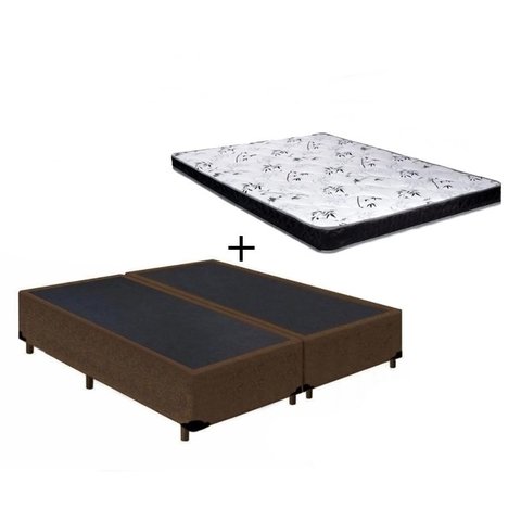 Cama Box Queen Colchão Mola Ensacada Belos Sonhos + Box Suede 64x158x198:Preto