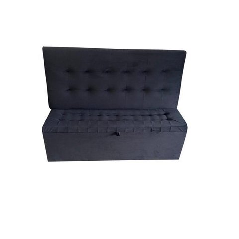 KIT CABECEIRA PAINEL E RECAMIER PUFF BAÚ BEIRA DE CAMA BOX PADRÃO - 1,38 CM - PRETO