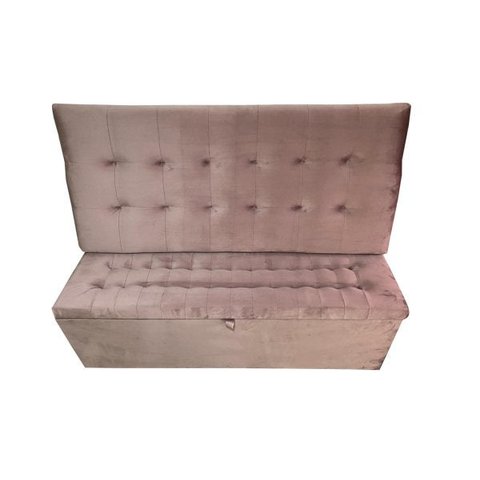 KIT CABECEIRA PAINEL E RECAMIER PUFF BAÚ BEIRA DE CAMA BOX - 1,38 CM - ROSE
