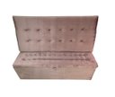 Ver imagem 1 de KIT CABECEIRA PAINEL E RECAMIER PUFF BAÚ BEIRA DE CAMA BOX - 1,38 CM - ROSE