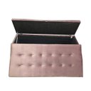 Ver imagem 2 de KIT CABECEIRA PAINEL E RECAMIER PUFF BAÚ BEIRA DE CAMA BOX - 1,38 CM - ROSE