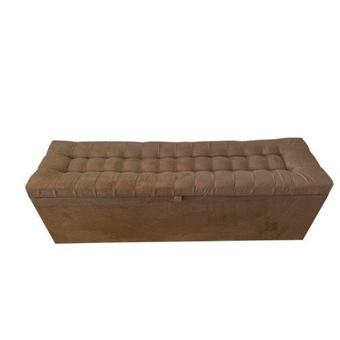 Recamier Puff Baú Beira de Cama Box Padrão 1,38cm - 100% Mdf - Marrom Claro