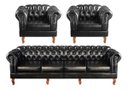 Ver imagem 1 de Conjunto Sofá 4 Lugares E Poltronas Chesterfield Capitonê Dom Pedro - Courissimo Preto