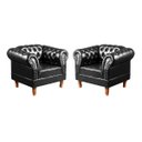 Ver imagem 3 de Conjunto Sofá 4 Lugares E Poltronas Chesterfield Capitonê Dom Pedro - Courissimo Preto