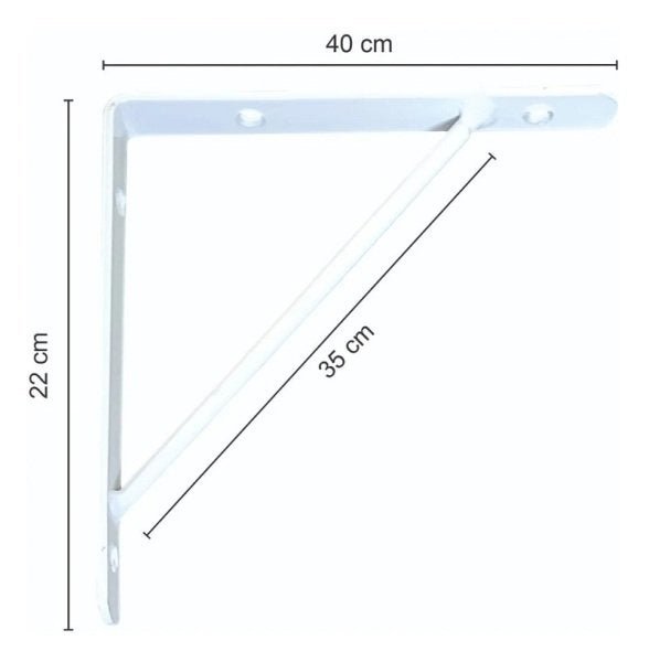 2 Mão Francesa Suporte Prateleira 40cm +parafusos +bucha - 2