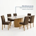 Ver mais imagens de Conjunto de Sala de Jantar 6 Lugares com Mesa 180x90cm e Cadeiras Cinamomo Off White